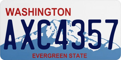 WA license plate AXC4357