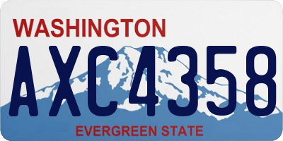 WA license plate AXC4358