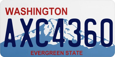 WA license plate AXC4360