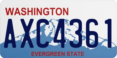 WA license plate AXC4361