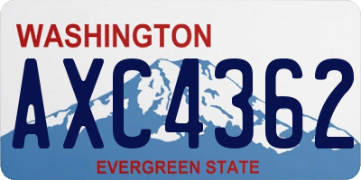 WA license plate AXC4362