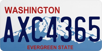 WA license plate AXC4365