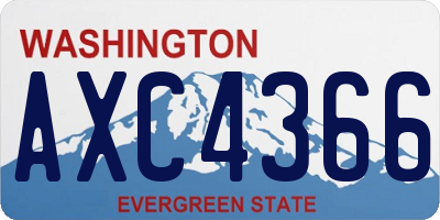 WA license plate AXC4366