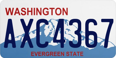 WA license plate AXC4367