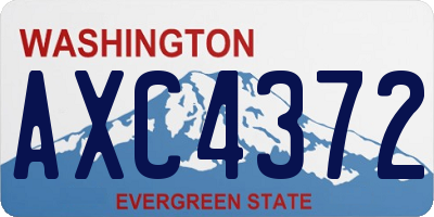 WA license plate AXC4372