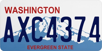 WA license plate AXC4374