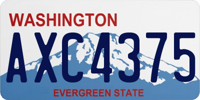 WA license plate AXC4375