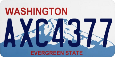 WA license plate AXC4377