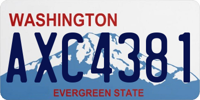 WA license plate AXC4381