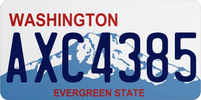 WA license plate AXC4385