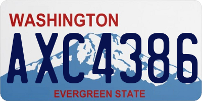 WA license plate AXC4386