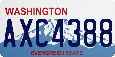WA license plate AXC4388