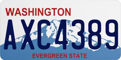 WA license plate AXC4389