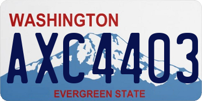 WA license plate AXC4403