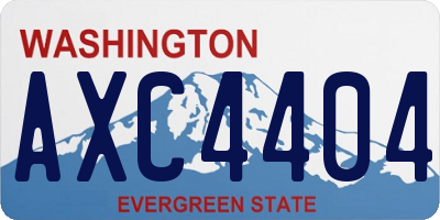WA license plate AXC4404