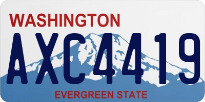 WA license plate AXC4419