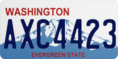 WA license plate AXC4423