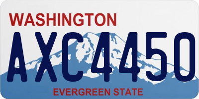 WA license plate AXC4450