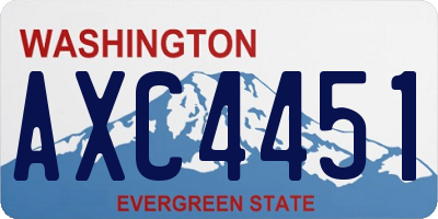 WA license plate AXC4451
