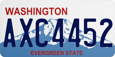 WA license plate AXC4452