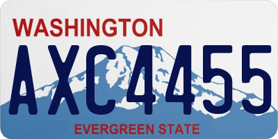 WA license plate AXC4455