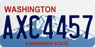 WA license plate AXC4457