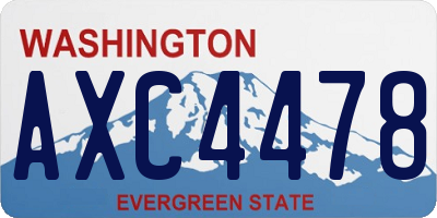 WA license plate AXC4478