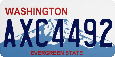 WA license plate AXC4492