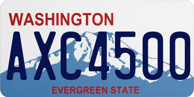 WA license plate AXC4500