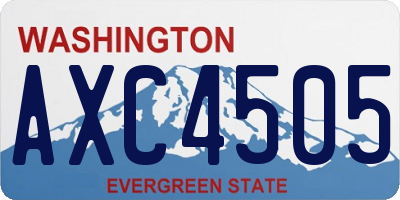 WA license plate AXC4505