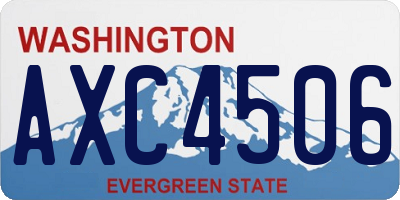 WA license plate AXC4506