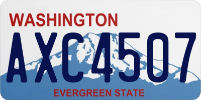 WA license plate AXC4507