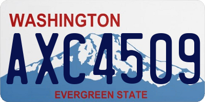 WA license plate AXC4509