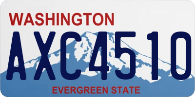 WA license plate AXC4510