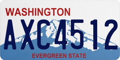 WA license plate AXC4512