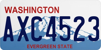 WA license plate AXC4523
