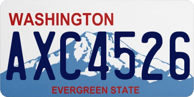 WA license plate AXC4526