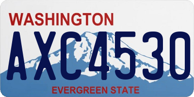 WA license plate AXC4530