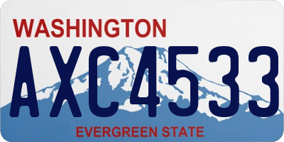 WA license plate AXC4533