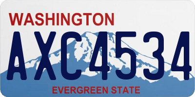 WA license plate AXC4534