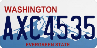 WA license plate AXC4535