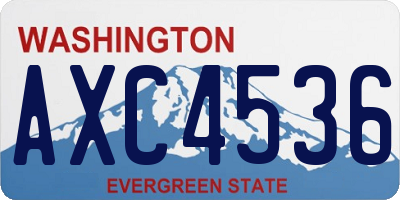 WA license plate AXC4536