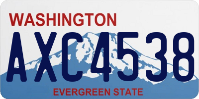 WA license plate AXC4538