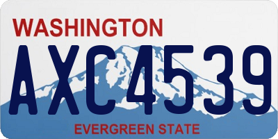 WA license plate AXC4539