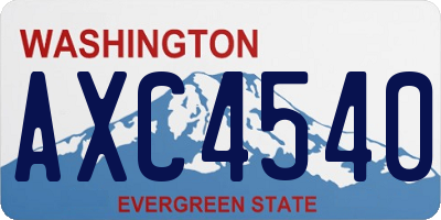 WA license plate AXC4540