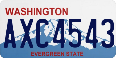 WA license plate AXC4543