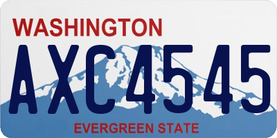 WA license plate AXC4545