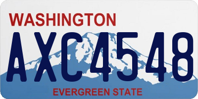WA license plate AXC4548