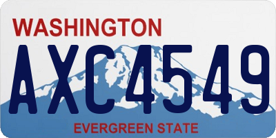 WA license plate AXC4549