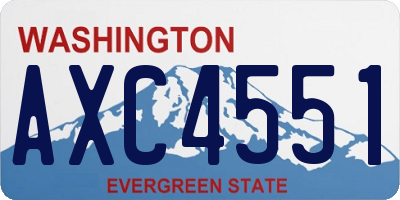 WA license plate AXC4551